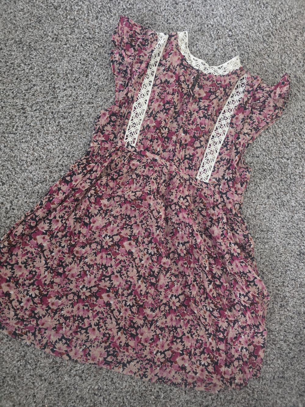 Womens SZ small EVA Tunic MINI DRESS FP One FREE People Lightweight Floral RARE